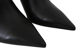 Elegante Schwarz-Gold Leder Pumps
