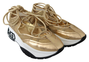 Golden Glamour Mesh Leder Turnschuhe
