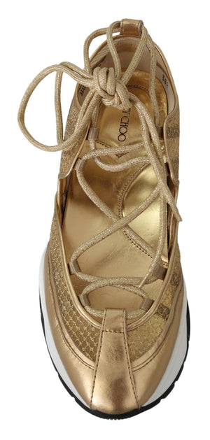 Golden Glamour Mesh Leder Turnschuhe