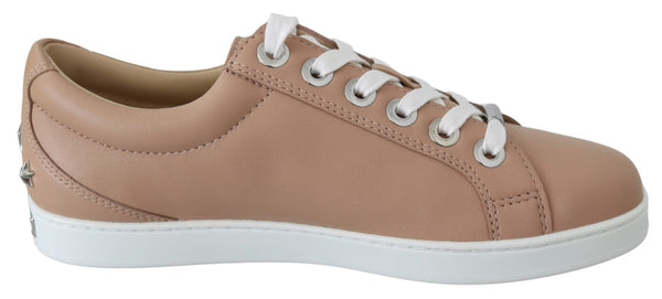Puderrosa Nappaleder-Sneakers