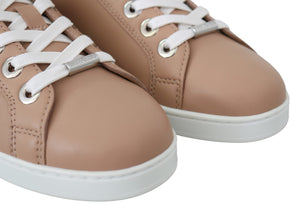 Puderrosa Nappaleder-Sneakers