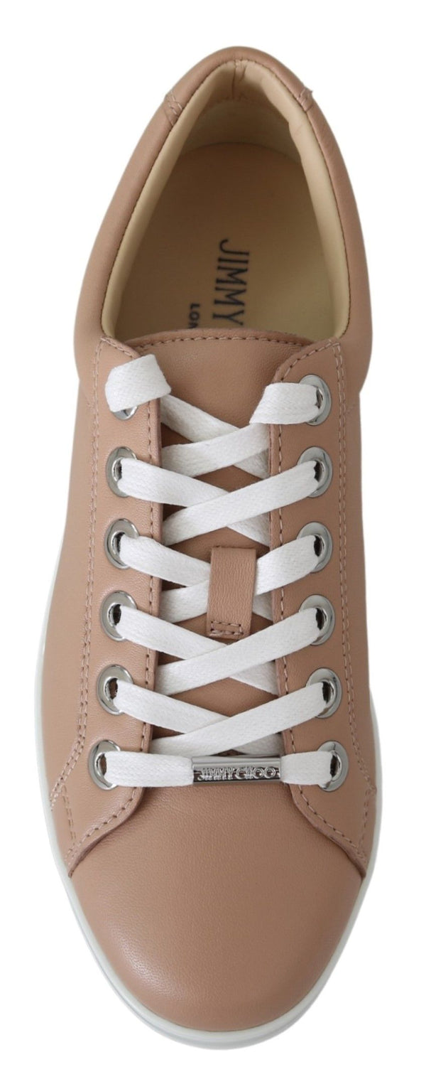 Puderrosa Nappaleder-Sneakers