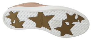 Puderrosa Nappaleder-Sneakers