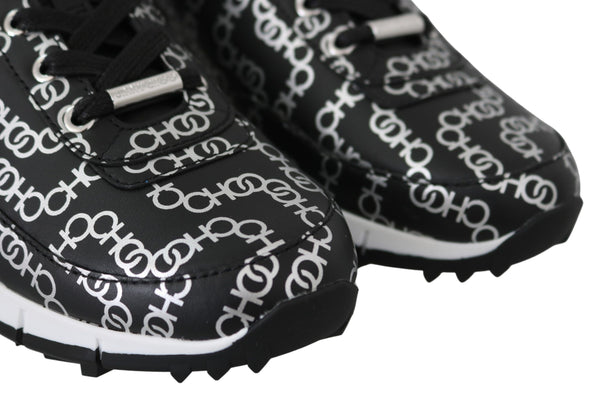 Elegante Leder-Sneakers in Schwarz und Silber