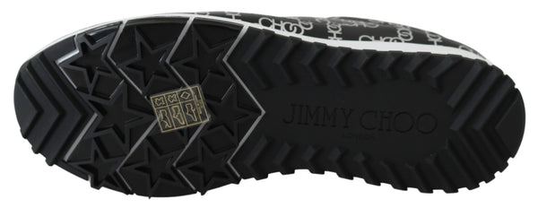 Elegante Leder-Sneakers in Schwarz und Silber
