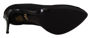 Schwarz Tüll Stretch Stiefel Pumps Schuhe