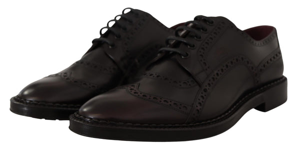 Lila Leder Oxford Wingtip Formelle Schuhe