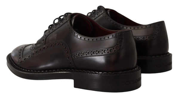Lila Leder Oxford Wingtip Formelle Schuhe