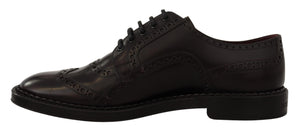 Lila Leder Oxford Wingtip Formelle Schuhe