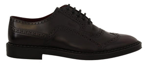 Lila Leder Oxford Wingtip Formelle Schuhe