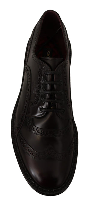Lila Leder Oxford Wingtip Formelle Schuhe