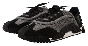 Schwarz Grau Stoff Lace Up NS1 Turnschuhe Schuhe