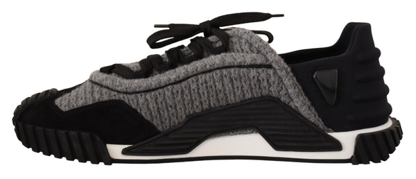 Schwarz Grau Stoff Lace Up NS1 Turnschuhe Schuhe