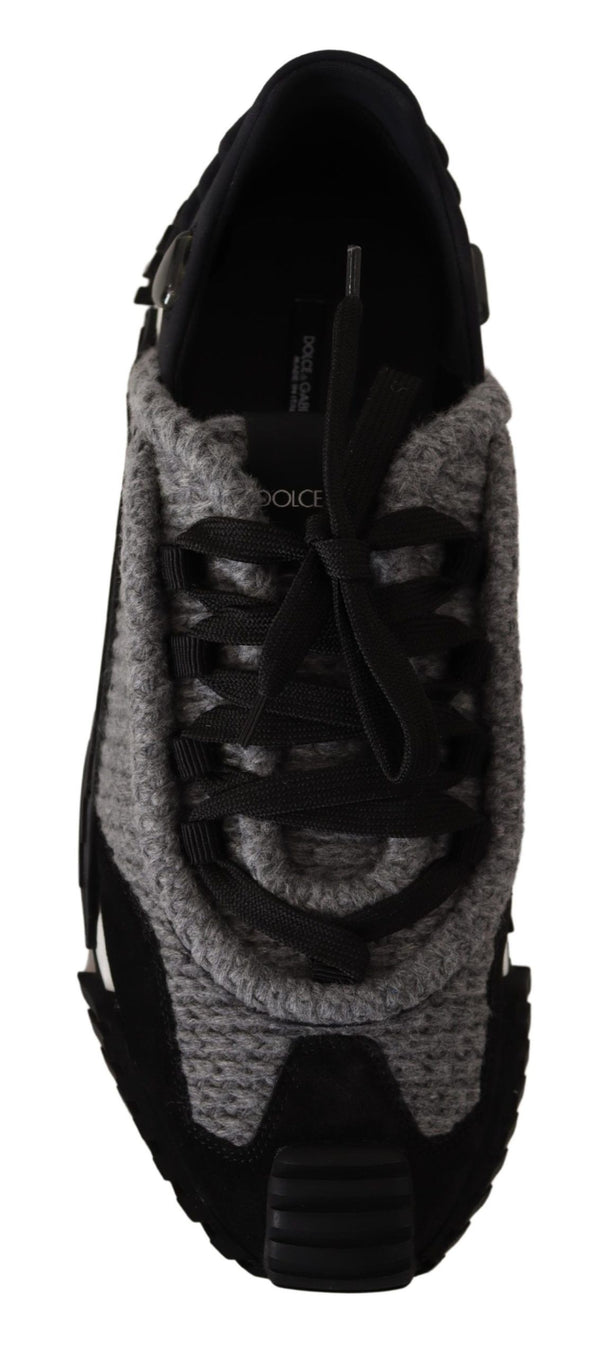 Schwarz Grau Stoff Lace Up NS1 Turnschuhe Schuhe