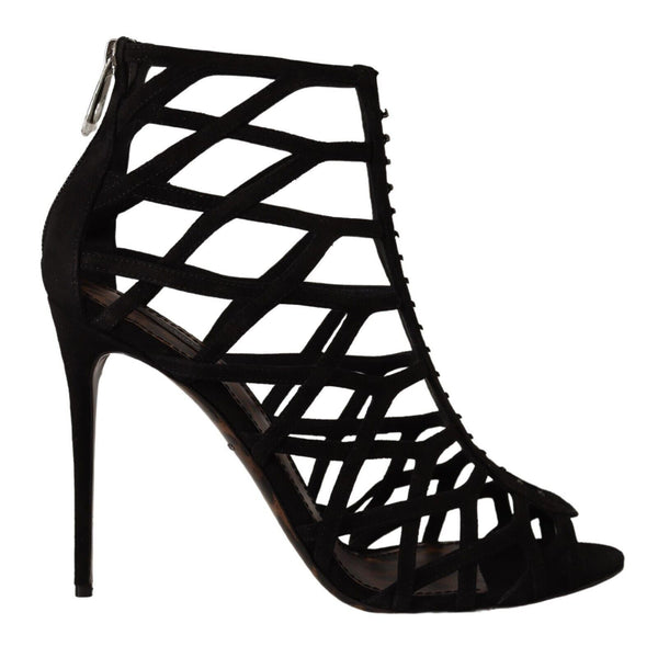 Schwarz Wildleder Stiletto Heels Bette Sandalen Schuhe