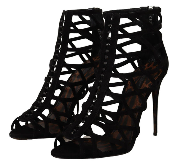 Schwarz Wildleder Stiletto Heels Bette Sandalen Schuhe