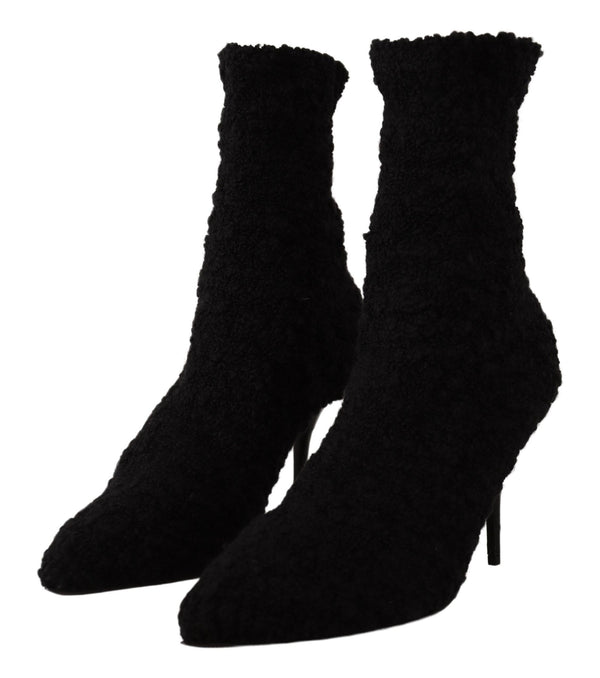 Schwarz Stiletto Heels Mid Calf Frauen Stiefel