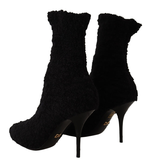 Schwarz Stiletto Heels Mid Calf Frauen Stiefel