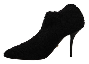 Schwarz Stiletto Heels Mid Calf Frauen Stiefel