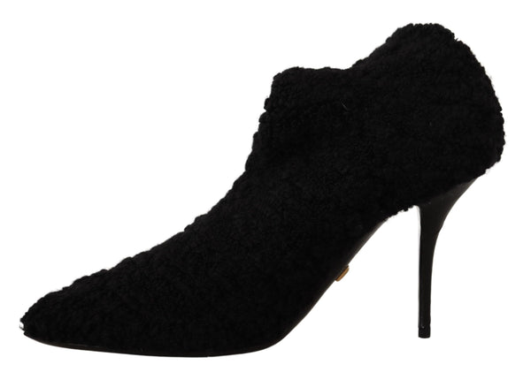Schwarz Stiletto Heels Mid Calf Frauen Stiefel