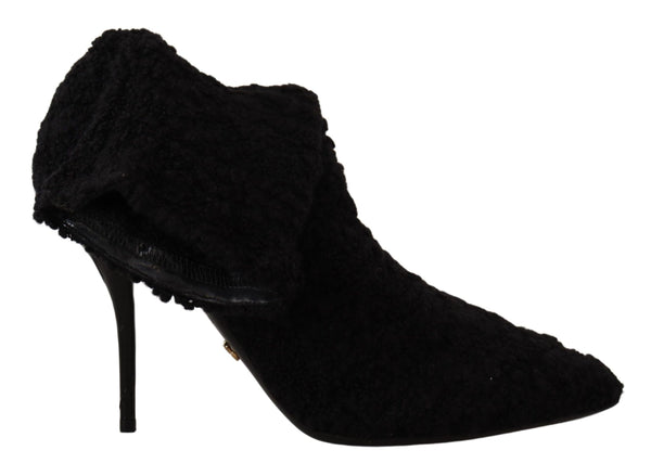 Schwarz Stiletto Heels Mid Calf Frauen Stiefel