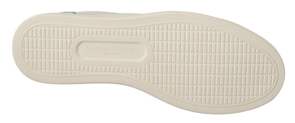 Weiß Blau Leder Low Top Turnschuhe Schuhe