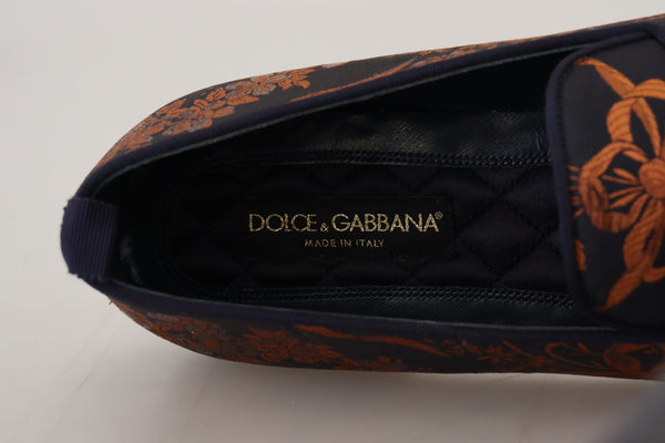 Blau Rost Floral Hausschuhe Loafers Schuhe