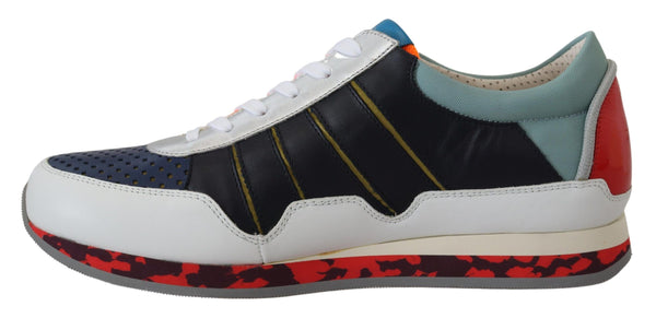 Multicolor Leder Sport Low Top Turnschuhe