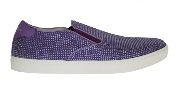 Lila Strass Canvas Logo Sneakers