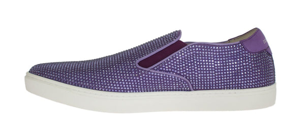 Lila Strass Canvas Logo Sneakers