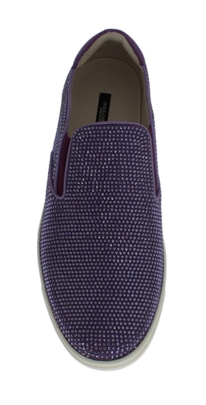 Lila Strass Canvas Logo Sneakers