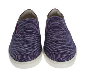 Lila Strass Canvas Logo Sneakers