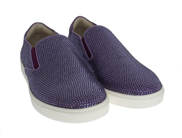 Lila Strass Canvas Logo Sneakers