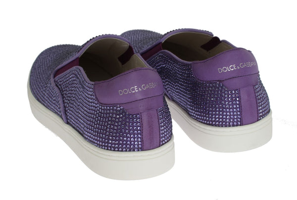 Lila Strass Canvas Logo Sneakers