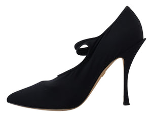 Schwarze Socken Stretch Crystal Pumps Schuhe