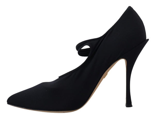 Schwarze Socken Stretch Crystal Pumps Schuhe