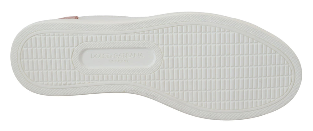 Weiß Rosa Leder Low Top Turnschuhe Schuhe