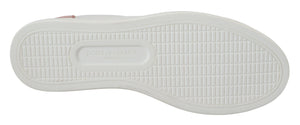 Weiß Rosa Leder Low Top Turnschuhe Schuhe