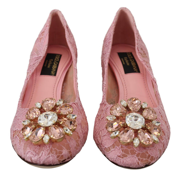 Rosa Taormina Spitze Kristall Pumps Pastell Schuhe