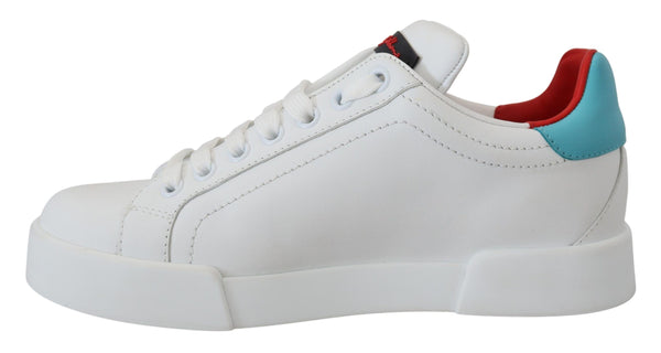 Weißes Leder Sneaker Portofino Logo Heart Schuhe