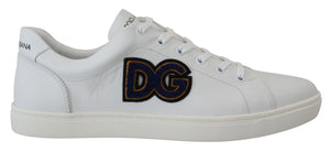 Weißes Leder DG Logo Casual Turnschuhe Schuhe
