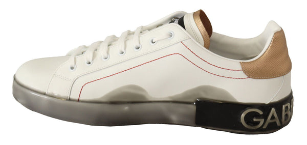 Weiß Gold Leder Low Top Turnschuhe Freizeitschuhe