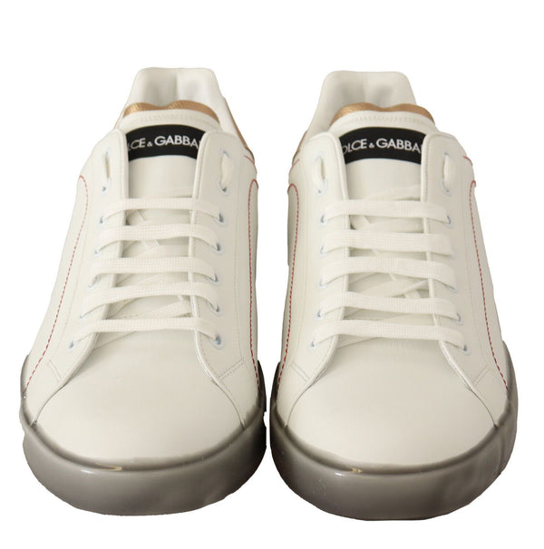 Weiß Gold Leder Low Top Turnschuhe Freizeitschuhe