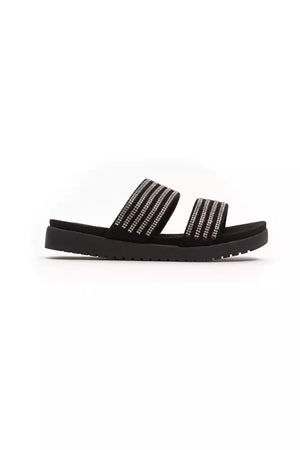 Silberne Textil-Sandalen für Damen