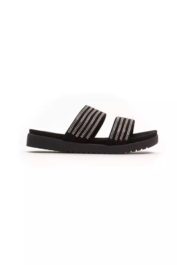 Silberne Textil-Sandalen für Damen