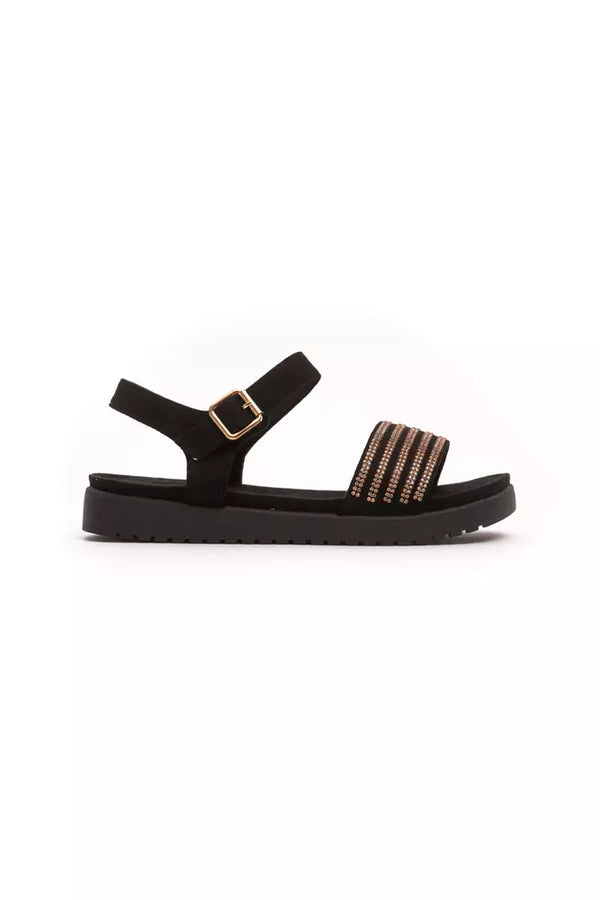 Goldene Textil-Sandalette für Damen