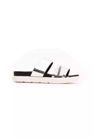 Silberne Polyethylen-Sandalette für Damen