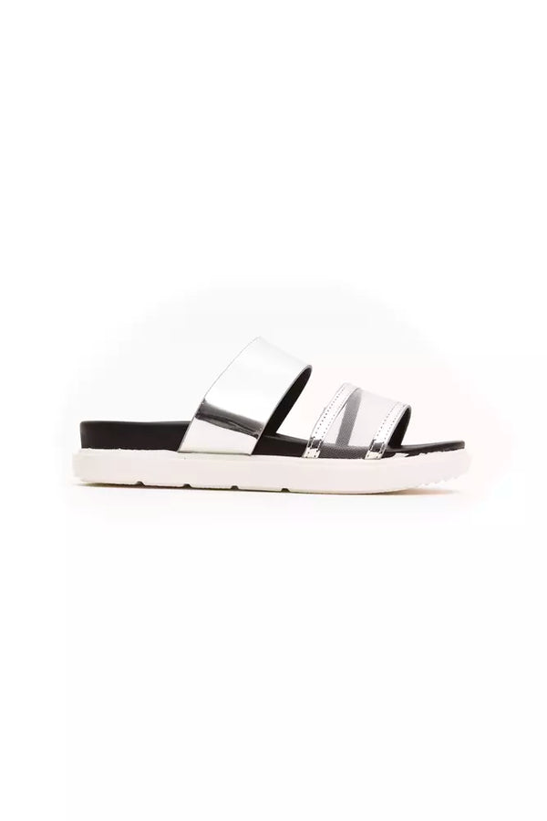 Silberne Polyethylen-Sandalette für Damen