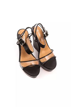 Schwarze Polyethylen-Sandale für Damen