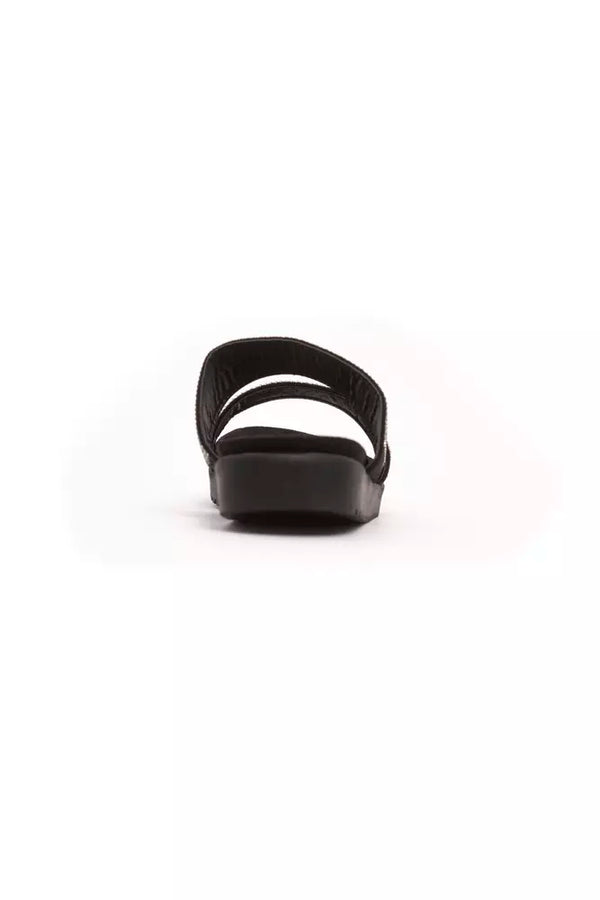 Silberne Textil-Sandalen für Damen